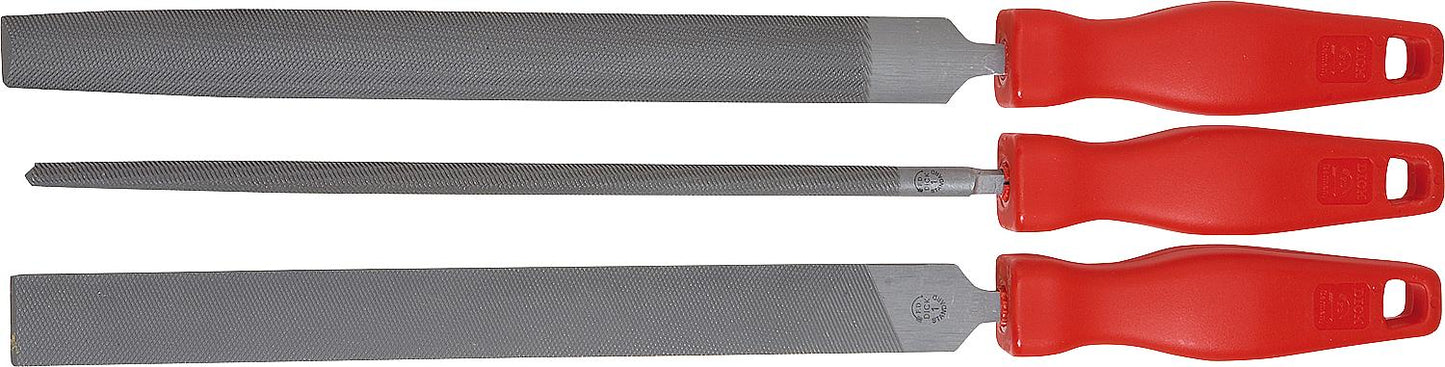 3-piece file set, cutting length: 250 mm, cutting grade: 1 (coarse), with plastic handle