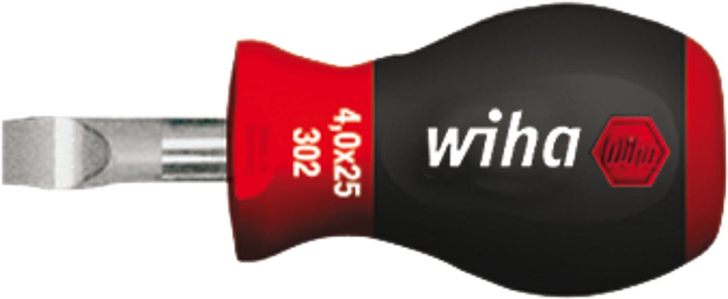 Schlitz-Schraubendreher Stubby 302SY SoftFinish®, Klinge rund, ChromTop®-Spitze
