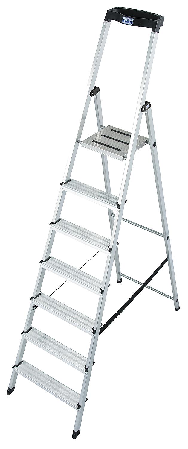 Escabeau, hauteur de travail 2,85 m, hauteur debout 0,85 m, longueur 1,60 m, 4 marches