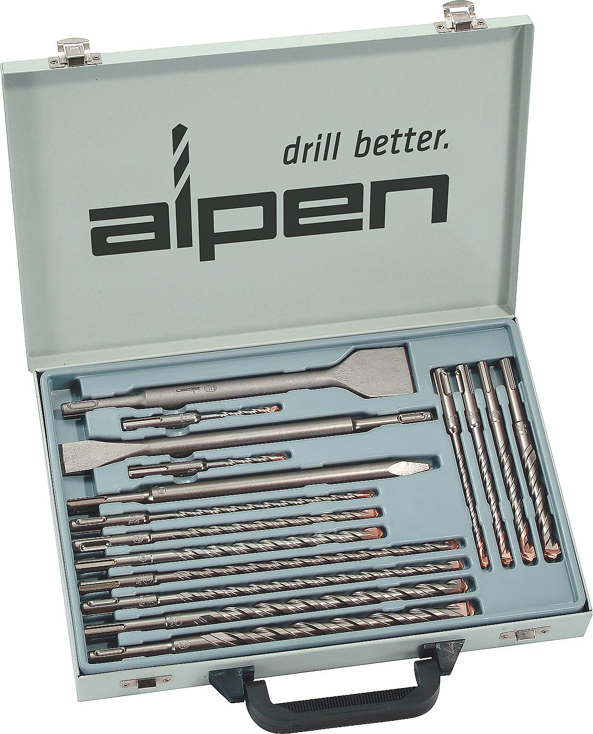 ALPEN SDS-Plus Hammer Drill and Chisel Set SDS-plus KIT 16-piece