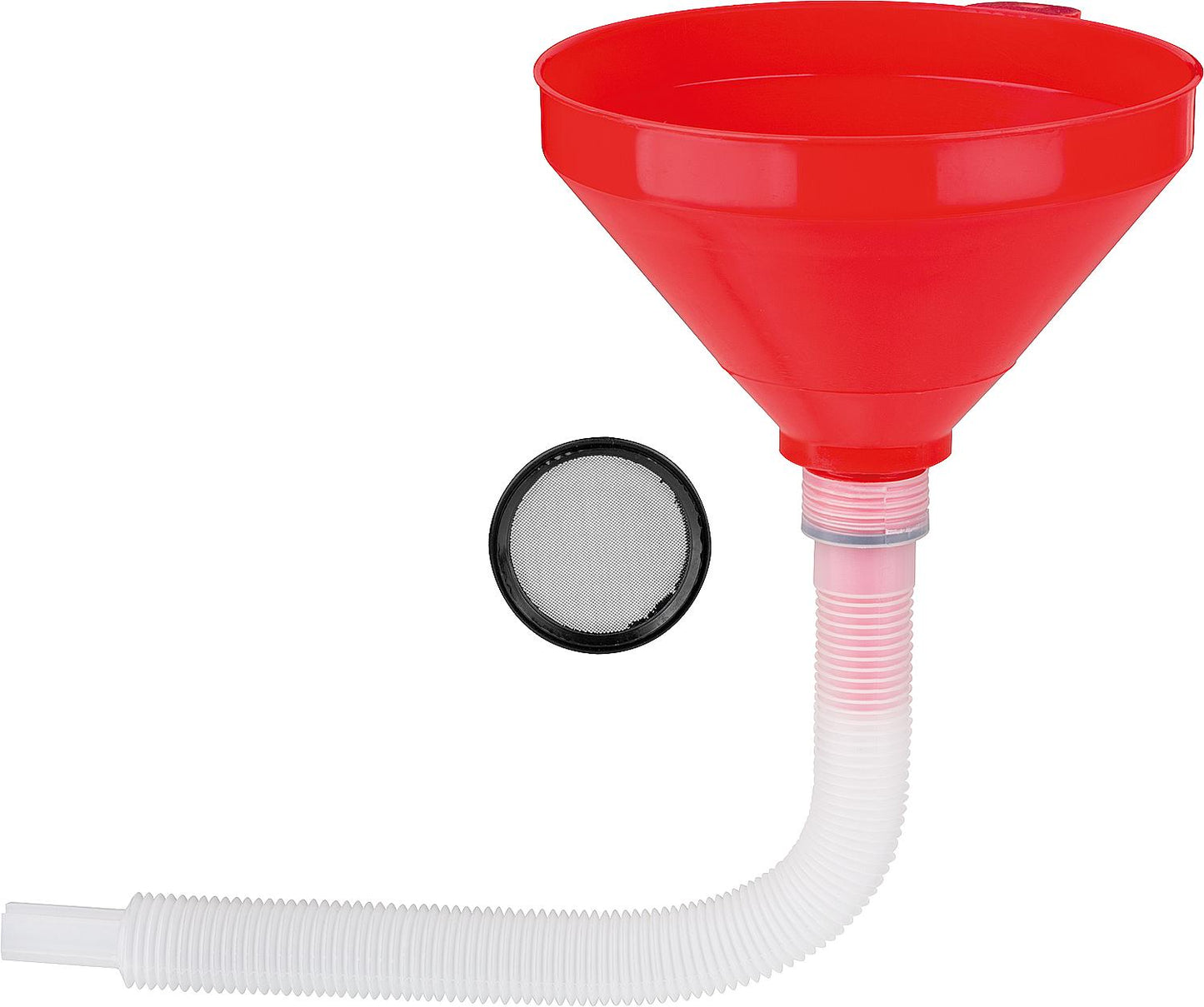 Funnel with sieve D=200mm made of polyethylene, with flexible outlet