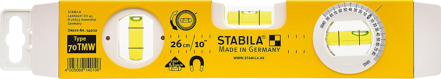 Niveau à bulle Stabila Type 70 TMW, 26 cm
