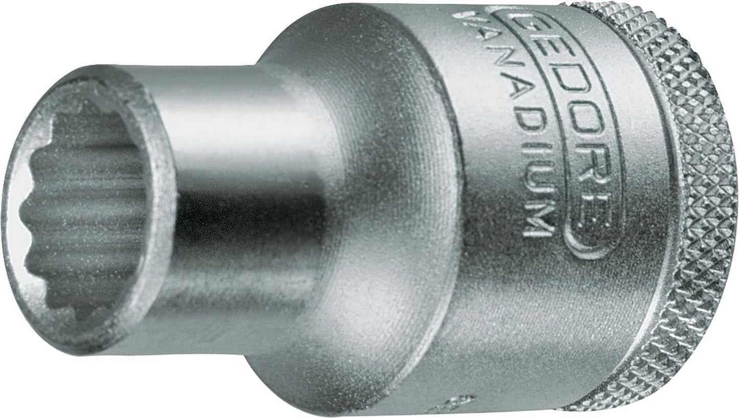 GEDORE 1/2" 12-point socket wrench insert, short, 8.0mm wrench size, 38mm length