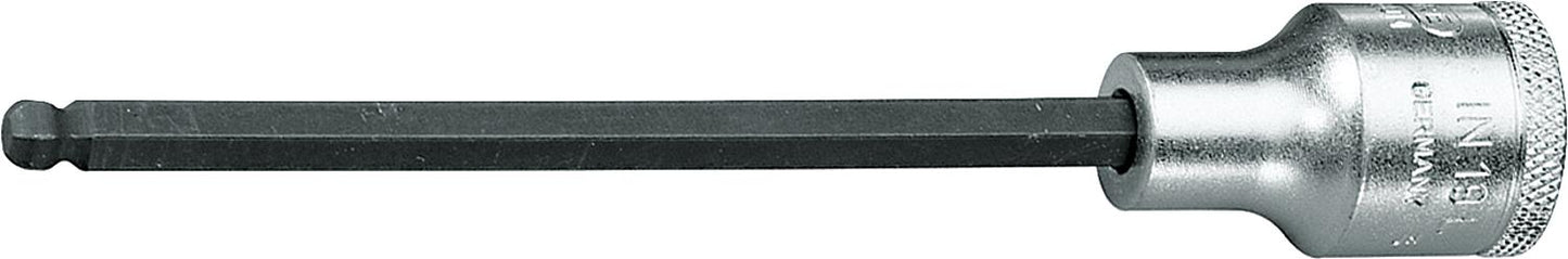 GEDORE screwdriver insert 1/2" hex socket with ball head, 6.0 mm wrench size, 140 mm length