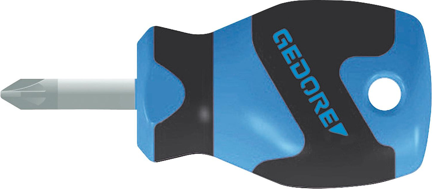 Pozidriv-Schraubendreher mit 3-Komponenten-Griff, kurz, Klinge rund, 2161