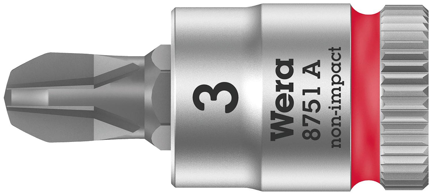 Phillips-Steckschlüsseleinsatz Wera 8751 A Bitnuss mit 1/4"-Antrieb, kurz, PH1 x 28 mm