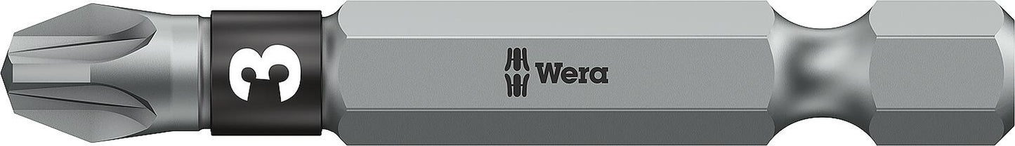 Wera 855/4 BTZ Pozidriv bit with 1/4" drive, long, tough with BiTorsion zone, PZ1 x 50 mm
