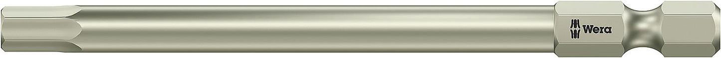 Wera 3840/4 hex bit with 1/4" drive, metric, long, stainless steel, Hex-Plus, SW 3.0 x 89 mm