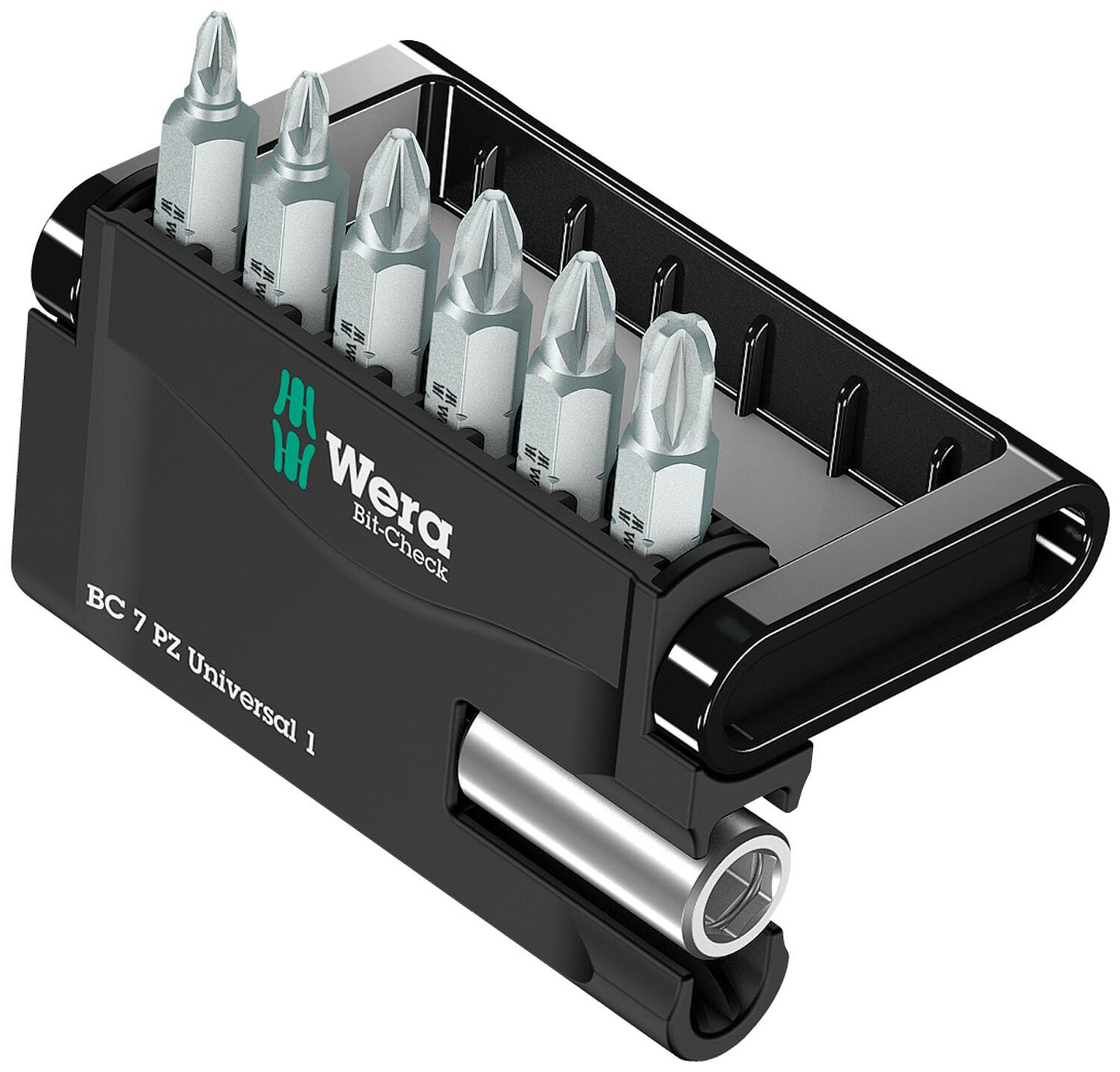 WERA Bit-Check Universal 1 7-piece PZ bit set with universal holder