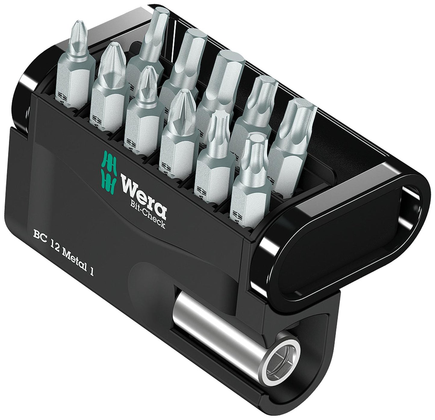 Coffret de 12 embouts WERA Bit-Check Metal 1 avec porte-embout universel