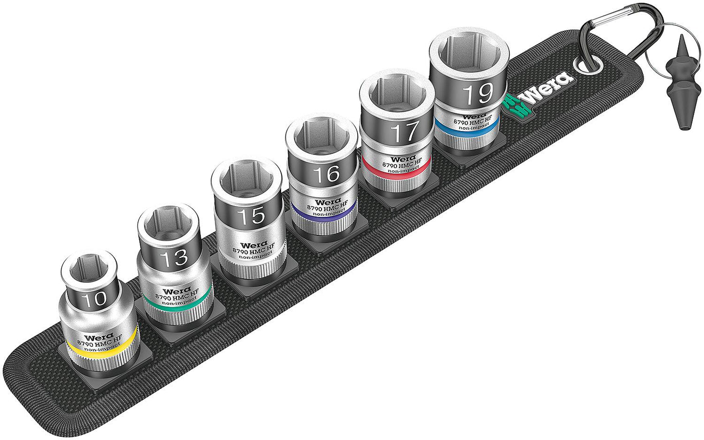 Satz Steckschlüsseleinsatz WERA 6-teilig 1/2", 6-kant, SW 10,0 - 19,0, kurz