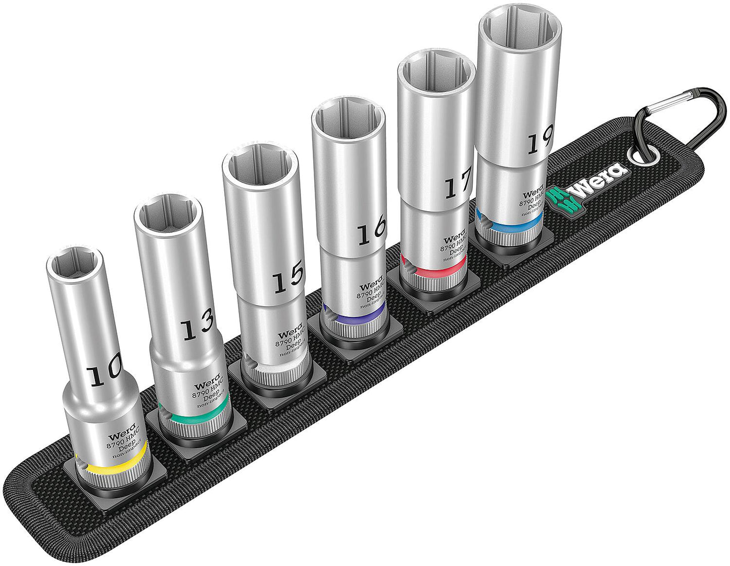 Satz Steckschlüsseleinsatz WERA 6-teilig 1/2", 6-kant, SW 10,0 - 19,0, lang