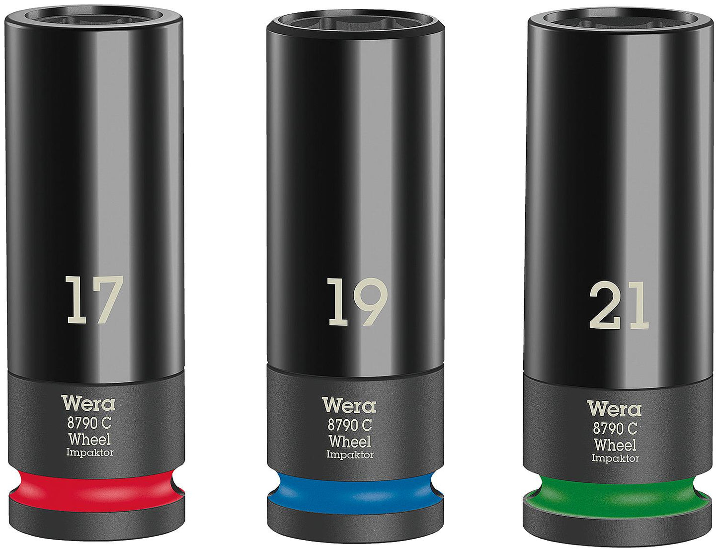 Satz Kraftschraubereinsatz WERA 3-teilig 1/2", 6-kant, lang SW 17 - 21