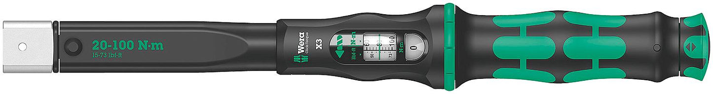 WERA torque wrench for 9x12mm insert tools, 2.5 - 25 Nm, length 283mm