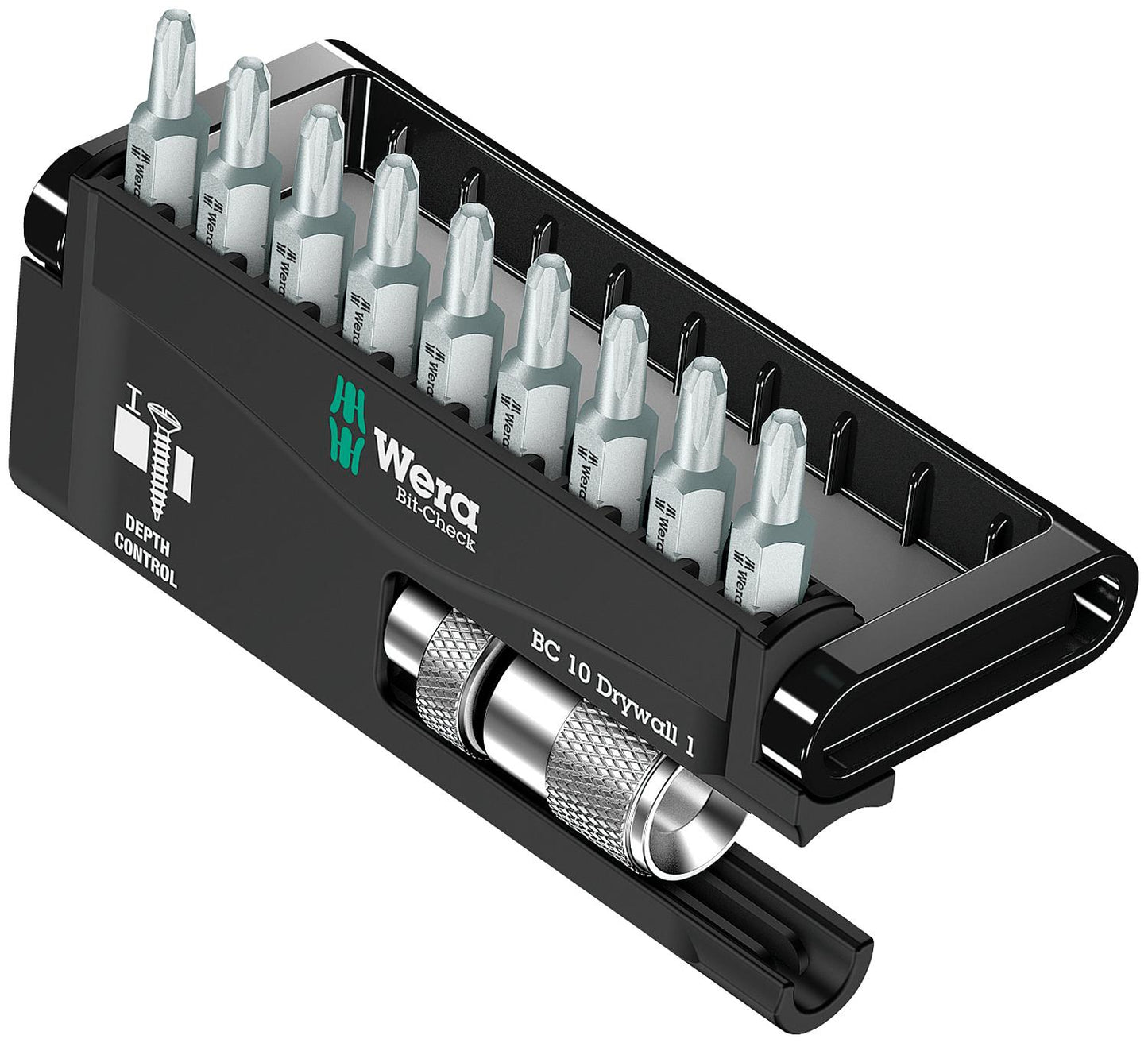 WERA 10-piece Phillips bit set, for drywall construction