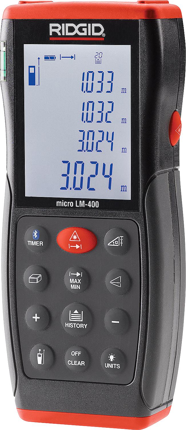 Ridgid LM400 Bluetooth laser distance meter, maximum range 100m