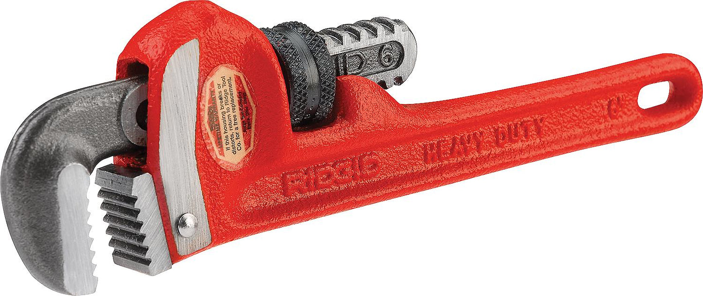 Straight pipe wrench, maximum clamping range DN125 (5"), length 36" (900 mm), robust cast iron construction