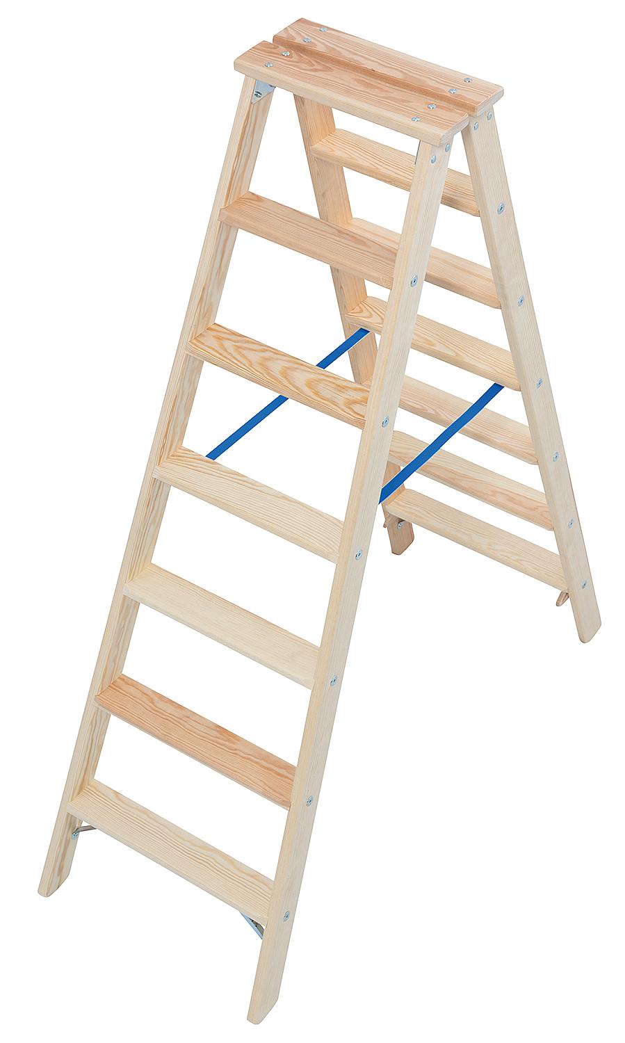 Wooden double step ladder, Krause 2x4 steps, 818416