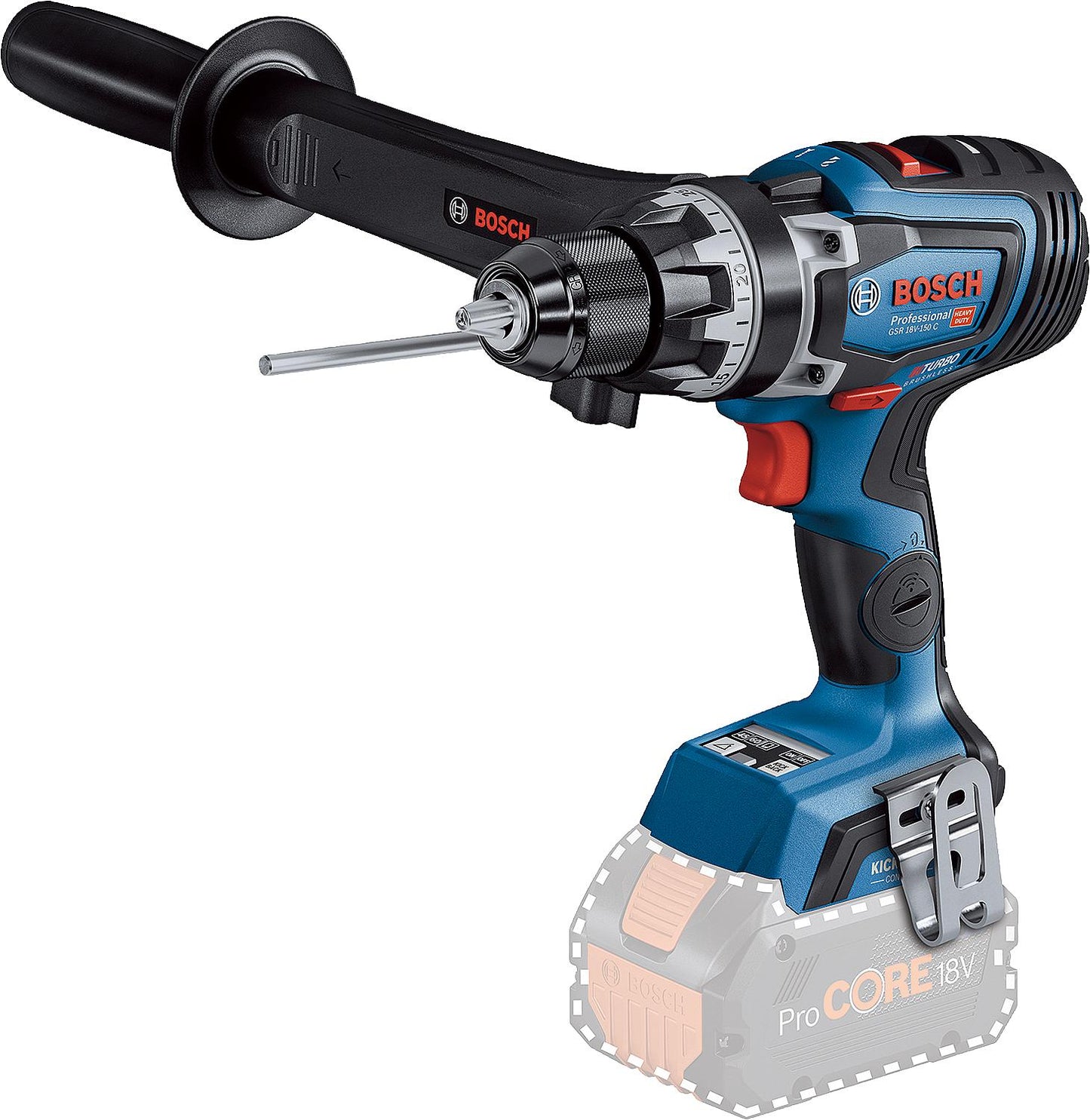 Bosch 18V GSR 18V-150 C cordless drill/driver with electronic angle detection, without battery and charger