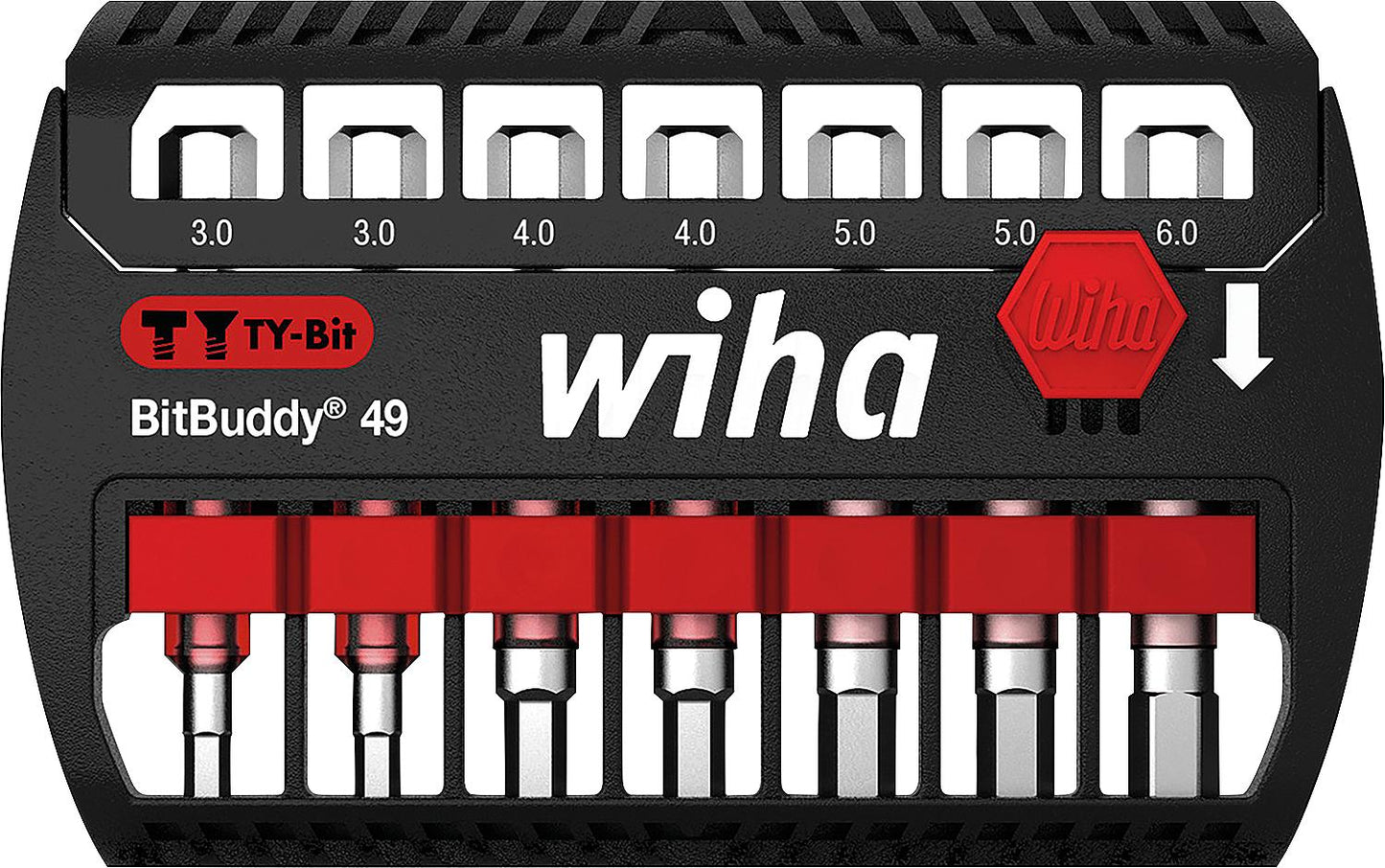 Bit Set BitBuddy® Wiha® TY-Bit 49 mm Sechskant 7-teilig 1/4"