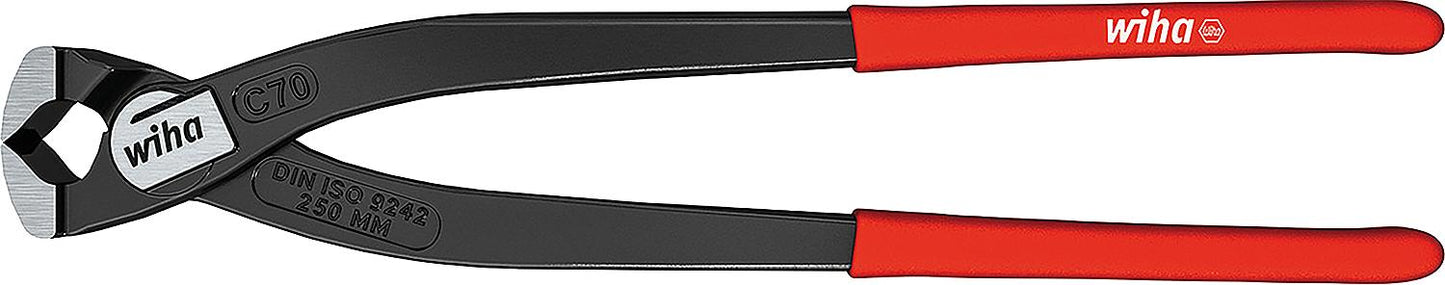 Pince à barres d'armature, polie, avec poignées en plastique