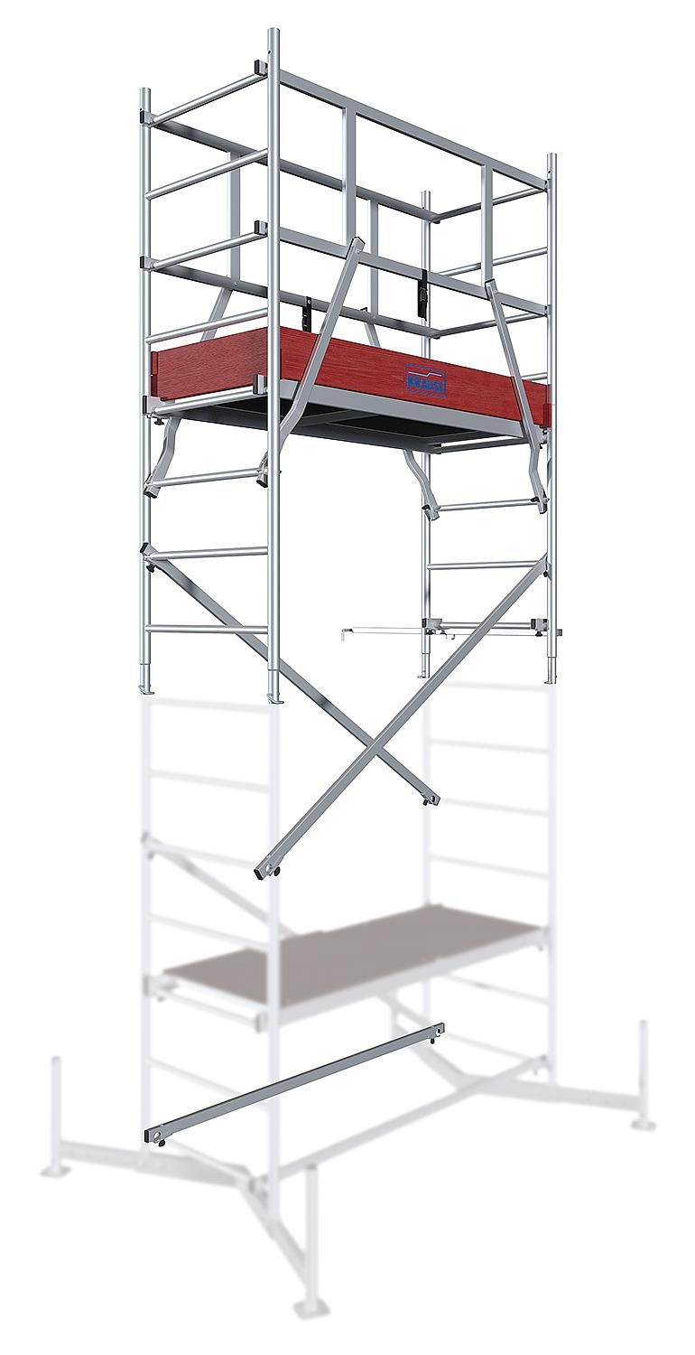 MONTO ClimTec aluminum work scaffold, 1st extension, working height approx. 5.00 m