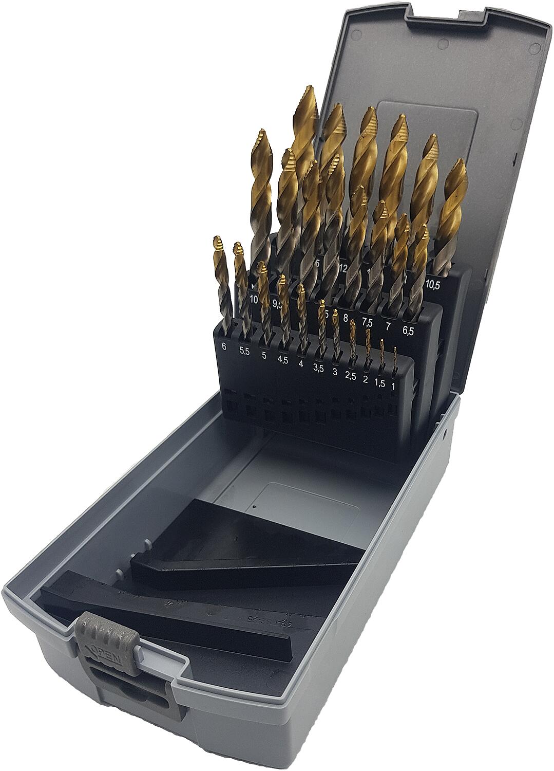 HSS spiral drill bit set Zira DIN 338 Ø 1.0-10.0x0.5 mm 19-piece