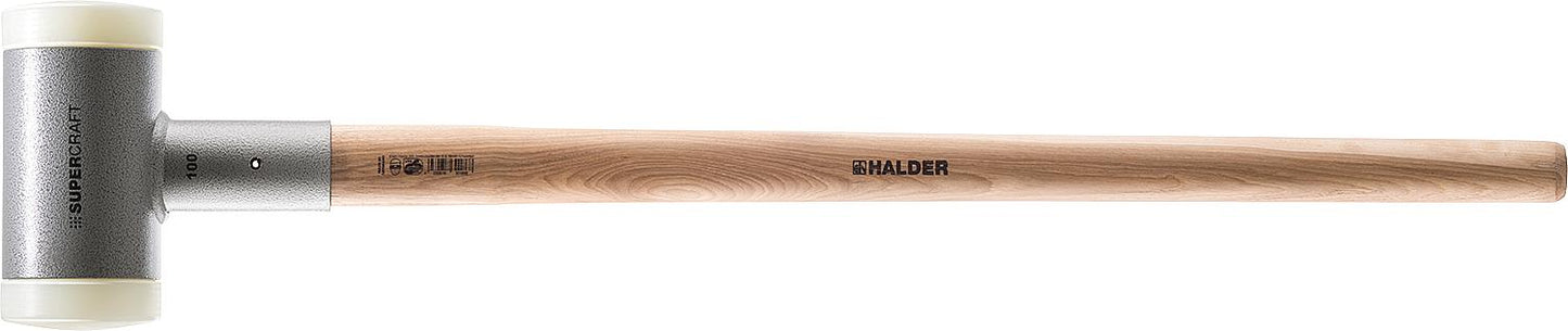 SUPERCRAFT sledgehammer, recoil-free, with hickory handle, Ø 80 mm / 4.41 kg, nylon
