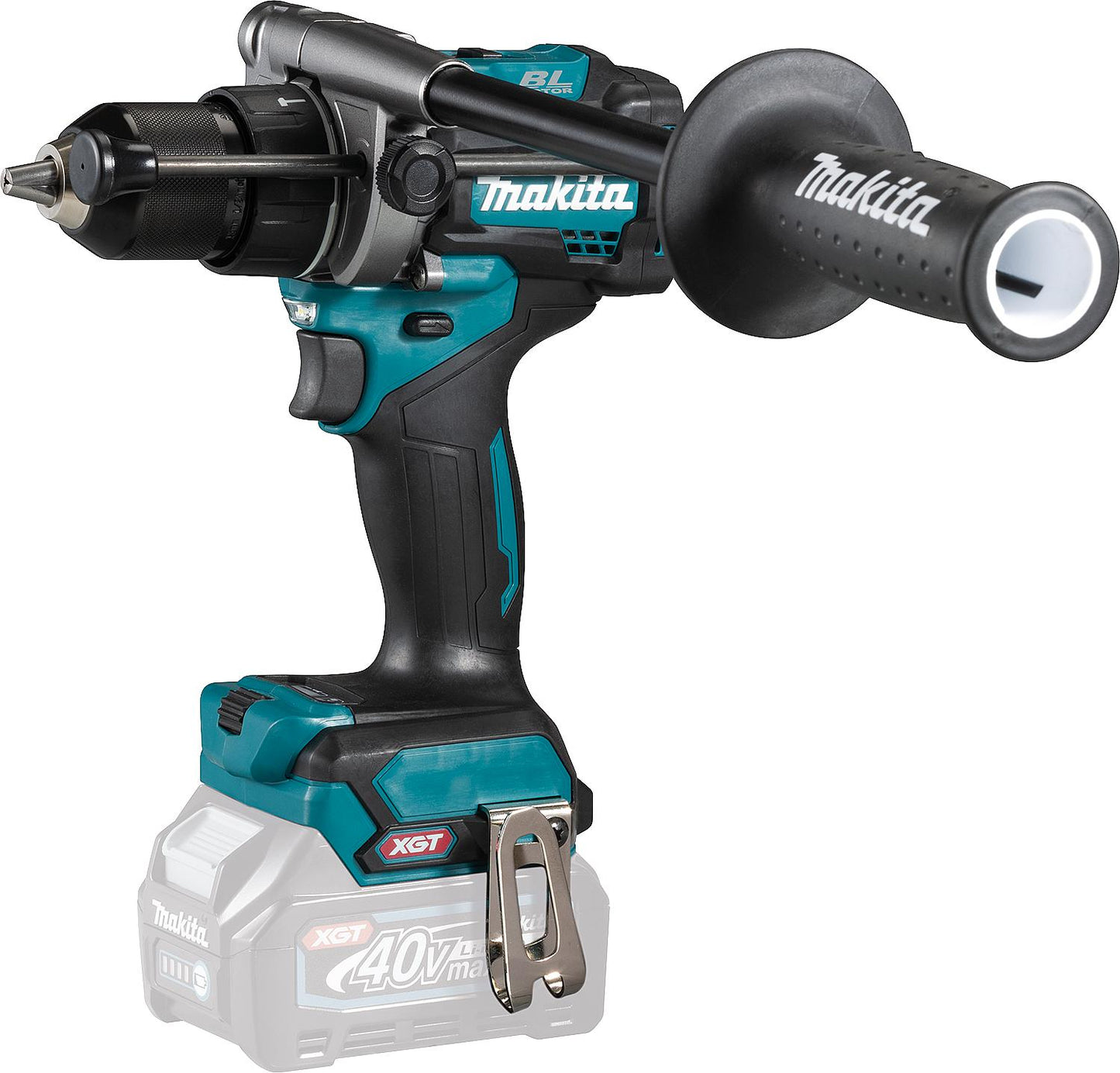Makita 40V HP001GD201 cordless impact drill/driver with 2x 2.5 Ah batteries and charger