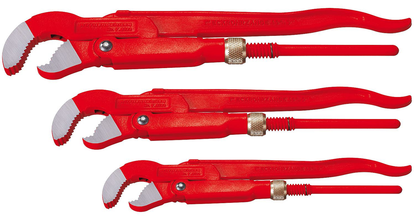 Plier set corner pipe wrench DN25(1")+DN40(1.1/2")+DN50(2")