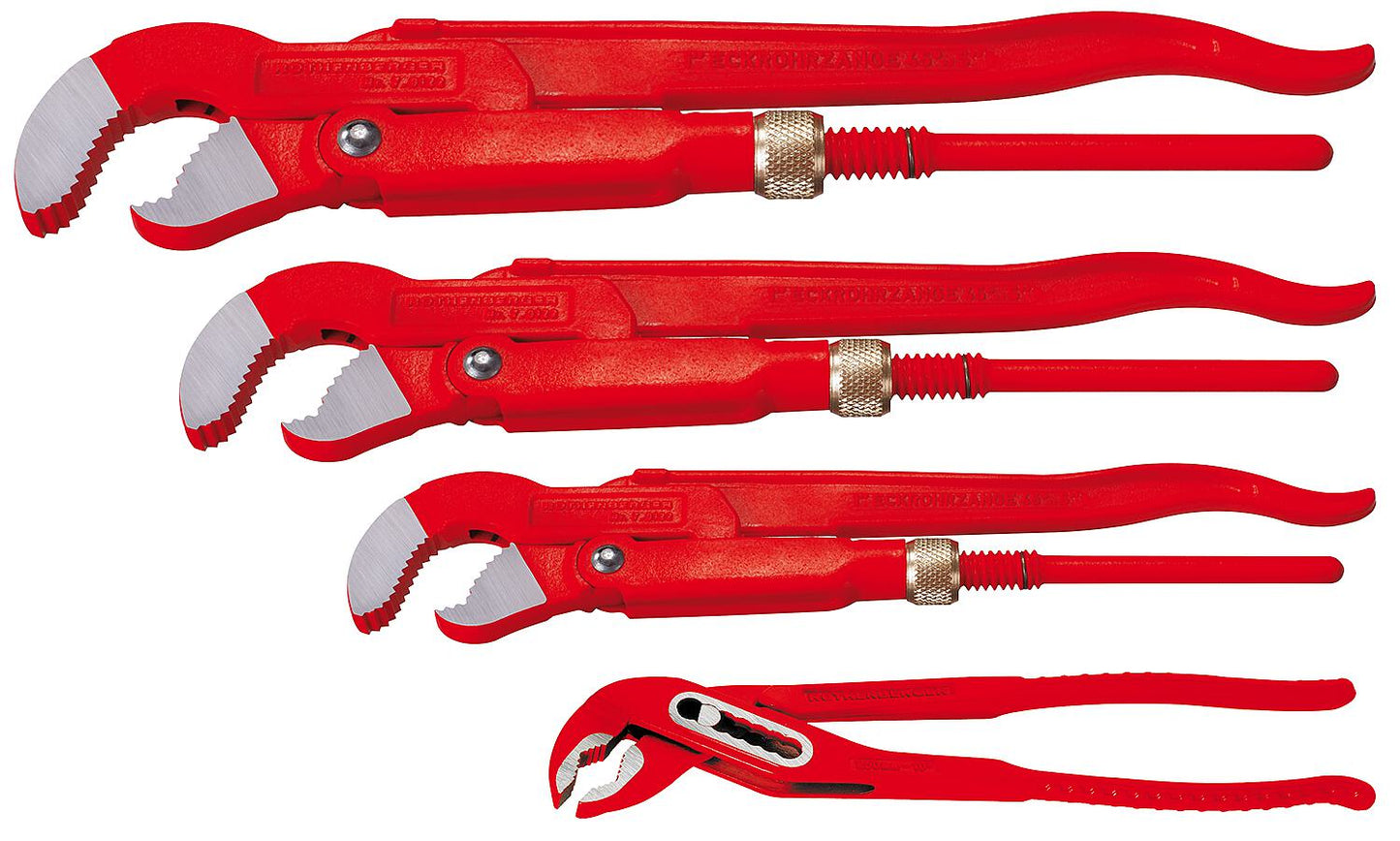 Pliers set: Corner pipe wrench DN25(1")+DN40(1.1/2")+DN50(2"), water pump pliers 10"
