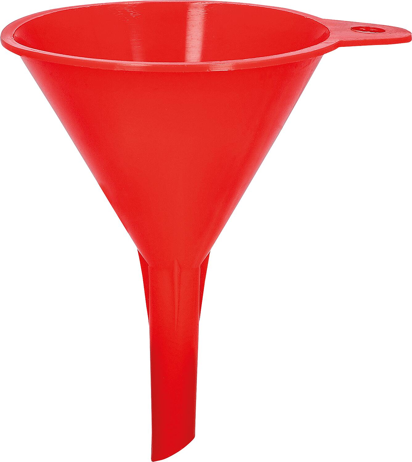 Funnel without sieve, HD-PE 60 mm with eyelet, red