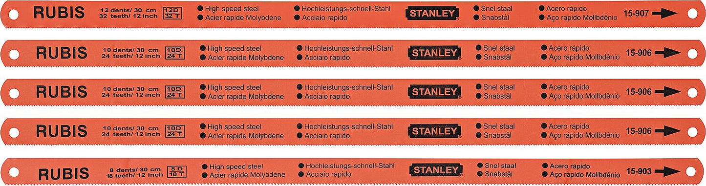 Metallsägeblatt-Set Stanley® HSS 5-teilig, Länge (mm): 300