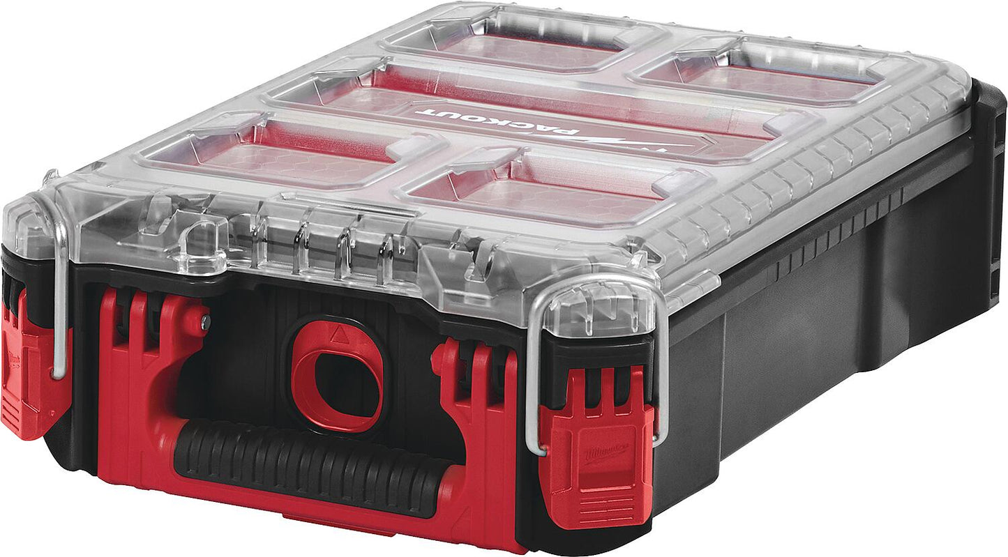 Milwaukee PACKOUT Organizer Compact transport case, including sorting boxes, 386 x 249 x 117 mm
