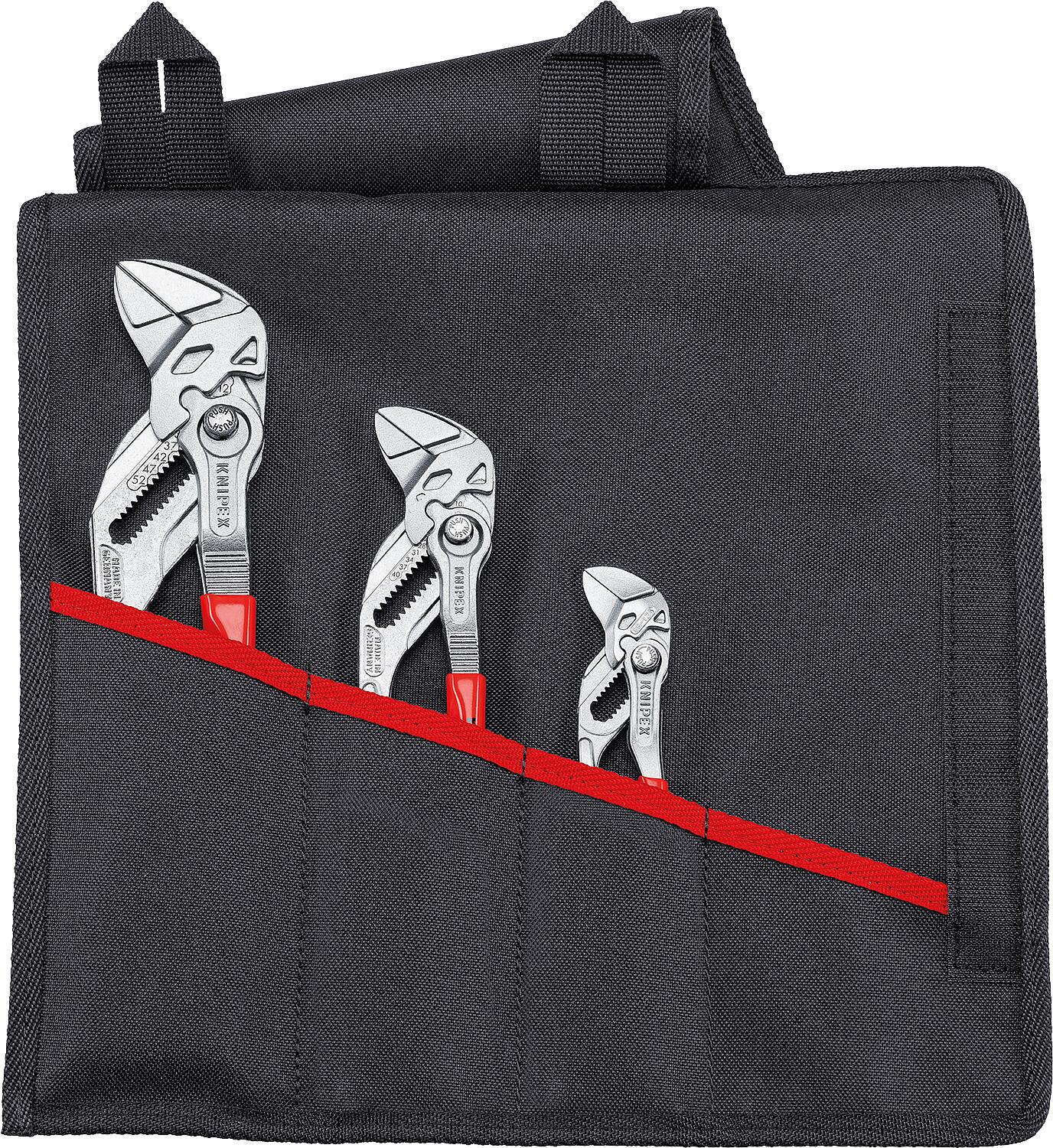 KNIPEX 3-piece pliers wrench set consisting of lengths (mm): 125 - 250, with roll-up pouch