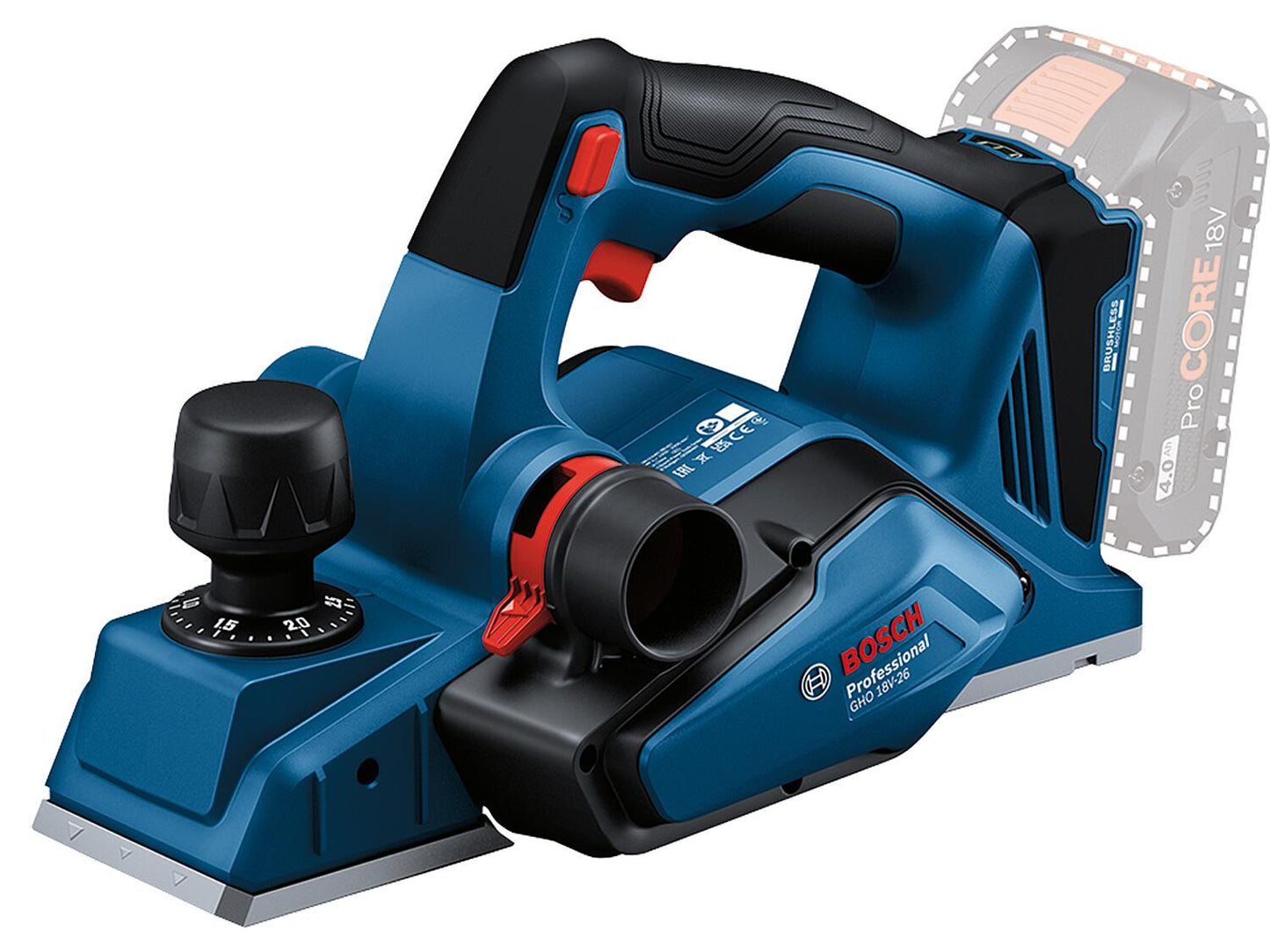 Bosch GHO 18V-26 cordless planer, without batteries and charger