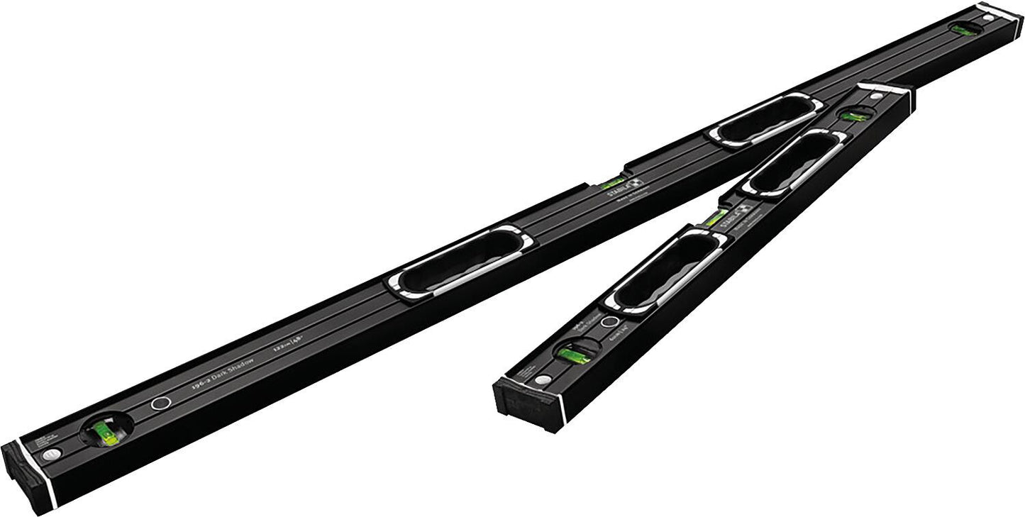 STABILA® 196-2 Dark Shadow spirit level set, 610 mm and 1220 mm, 2-piece