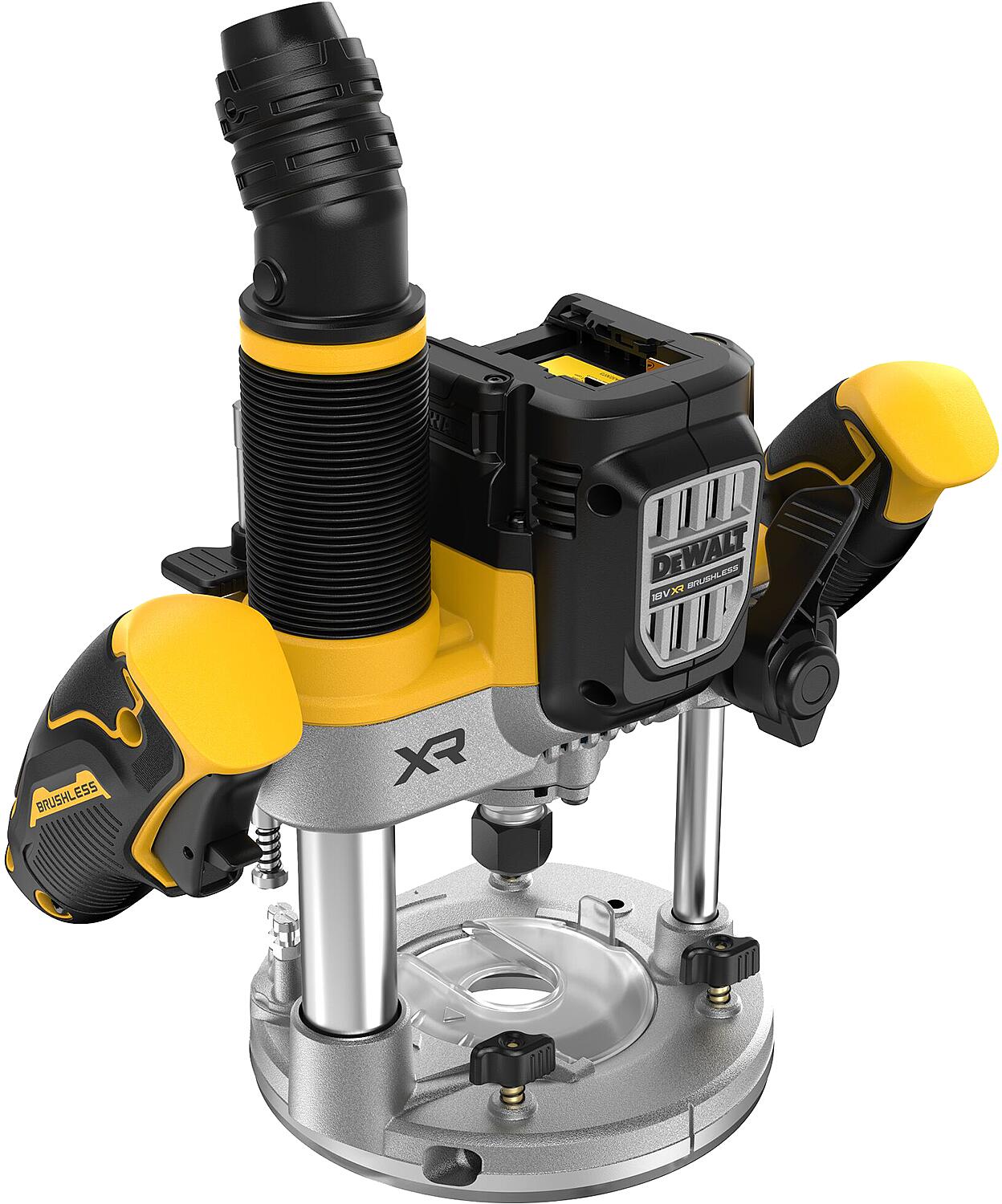 Dewalt DCW620H2-QW 18V cordless router with 2 x 5.0 Ah Powerstak batteries and charger