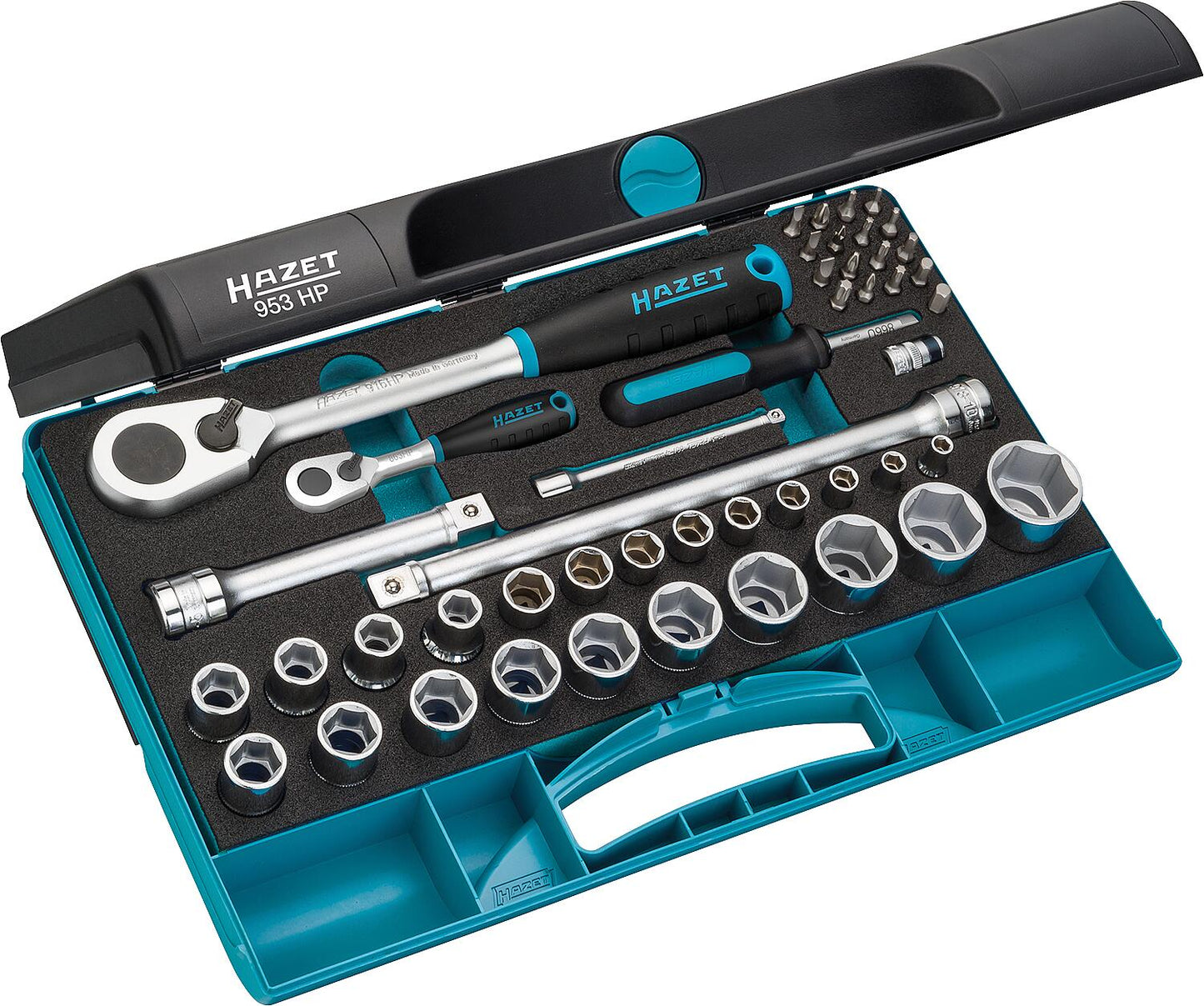 Steckschlüssel-Satz HAZET 1/4" und 1/2" 47-teilig mit Kunststoffkoffer