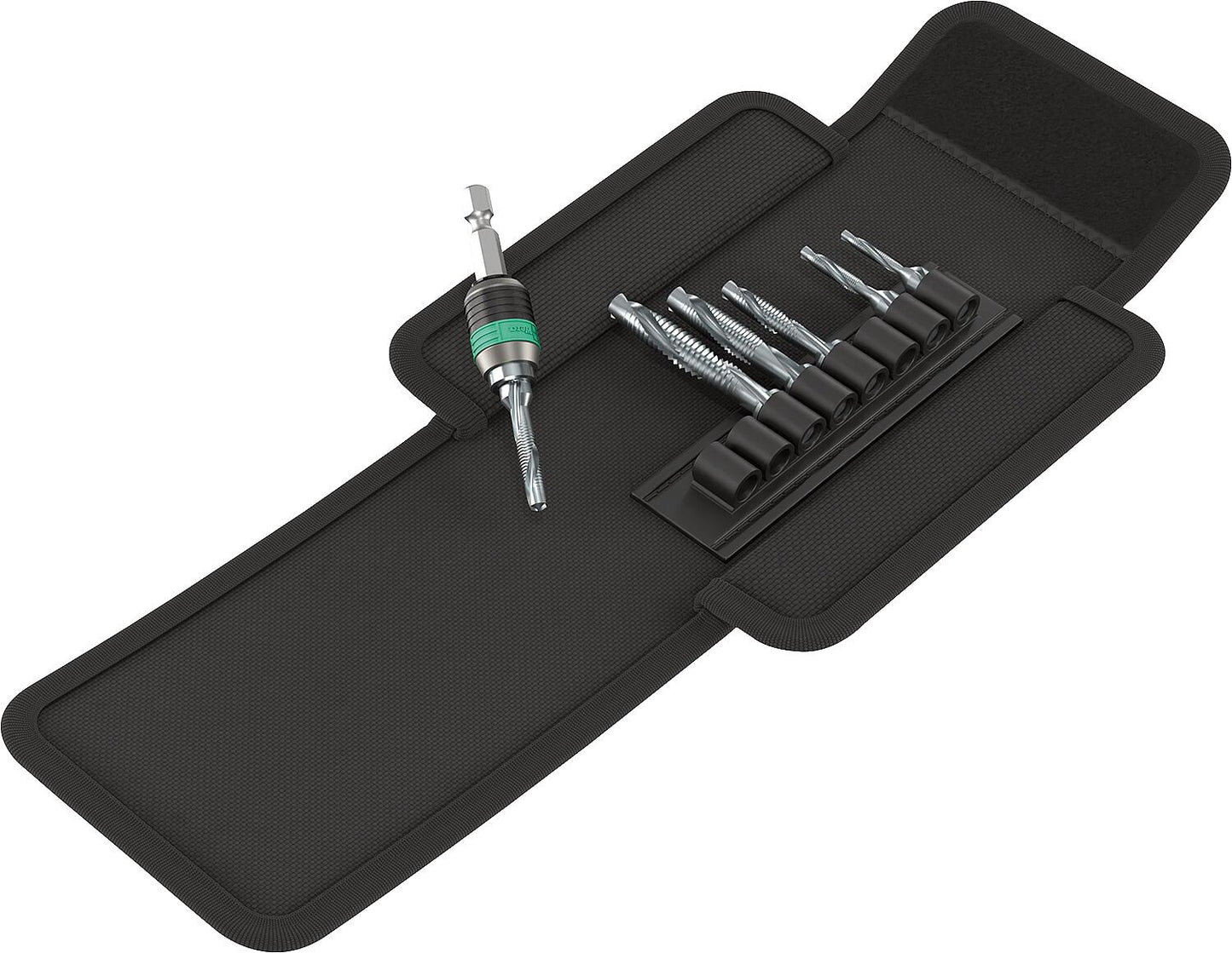 WERA 847/7 7-piece combination tap and die set, including folding case