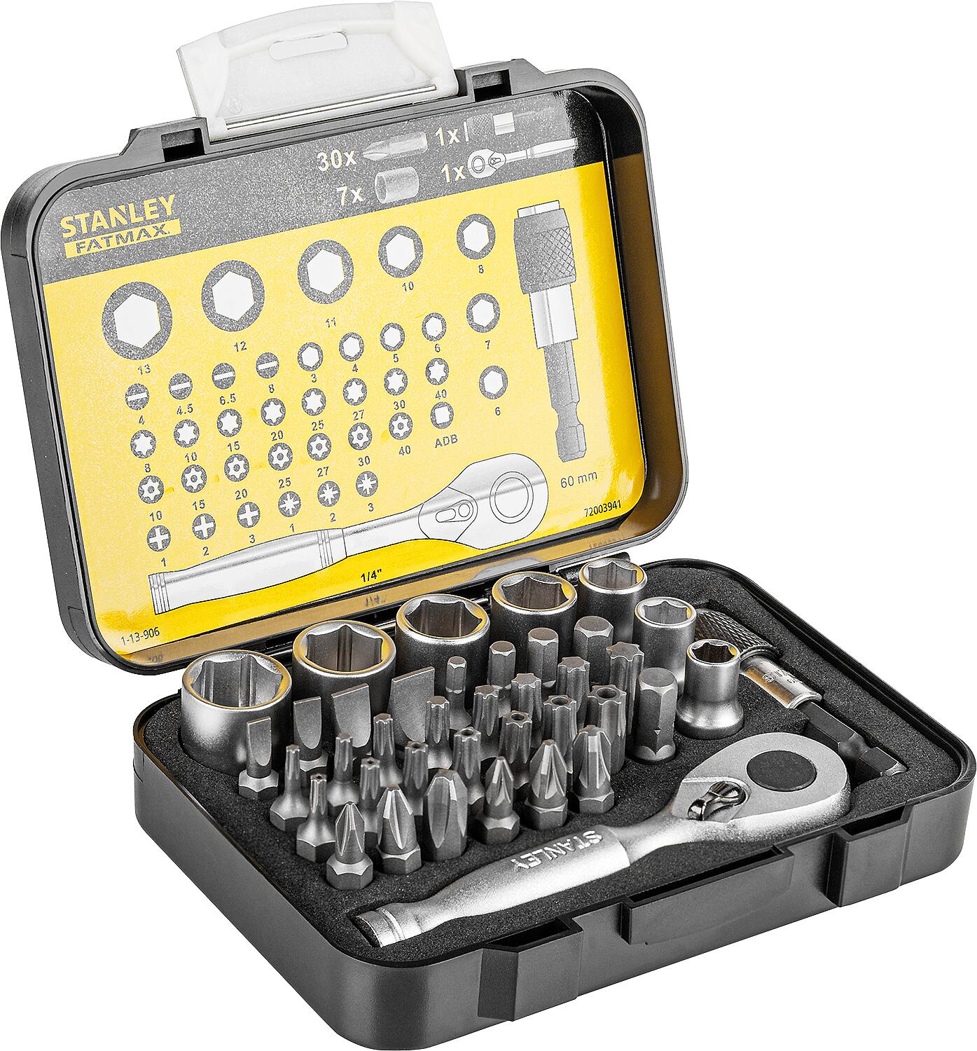 Coffret de 39 embouts Stanley® 1/4" avec cliquet