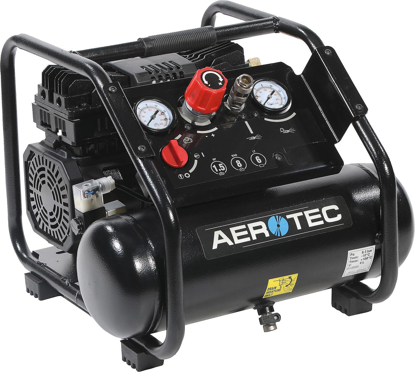 Compresseur à piston silencieux Aerotec Tech 160-6, 8 bars, sans huile