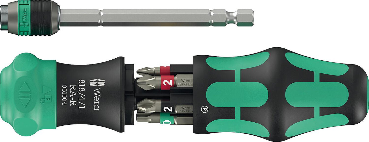 Magazin-Bithalter mit Ratschenfunktion Wera Kraftform Kompakt 20 RA-R, 7-teilig