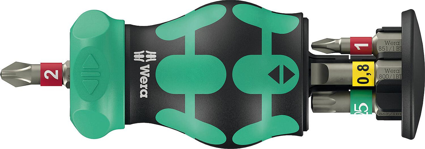 Magazin-Bithalter mit Ratschenfunktion Wera Kraftform Kompakt Stubby Magazin RA 1, 6‑teilig