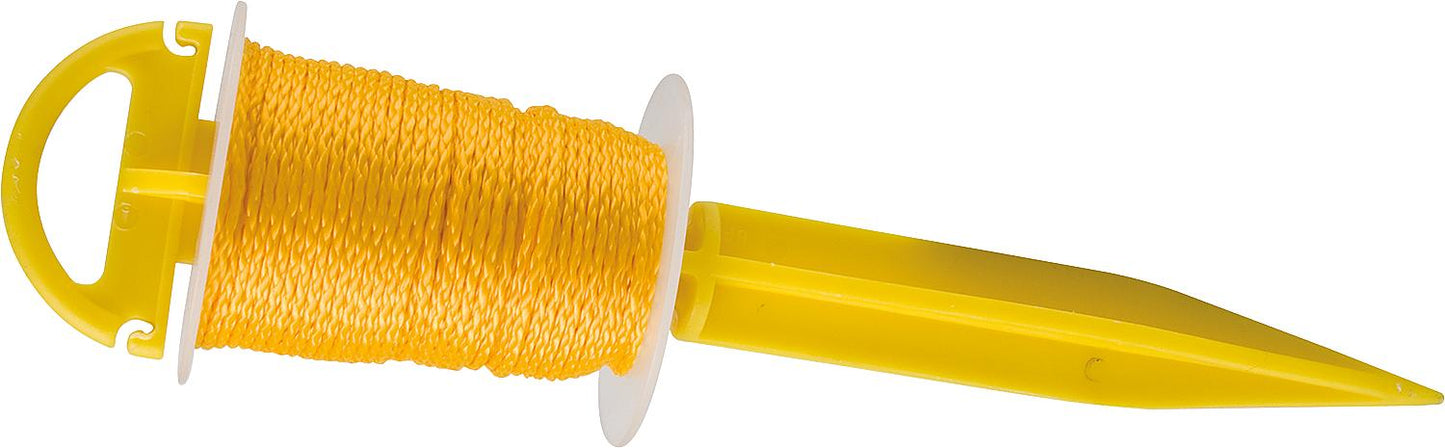 Steckstab mit Richtschnur 30m, 2,0mm gelb