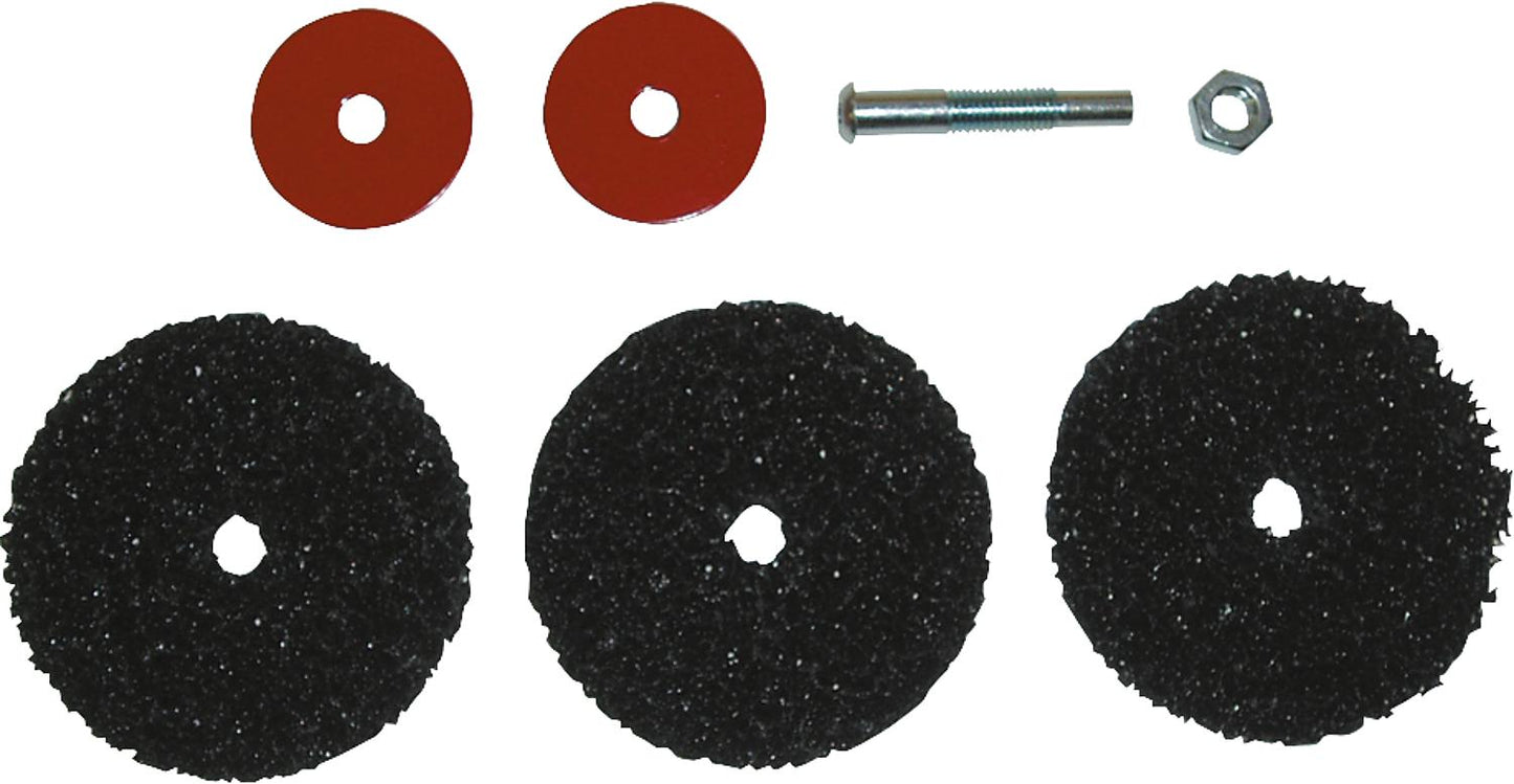 Sheet metal cleaning tool consisting of 1 mounting mandrel and 3 cleaning discs 100 x 12 mm