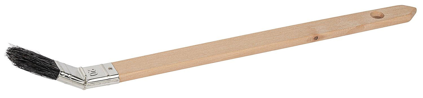 Pr.-Plattpinsel gerade 25 mm schwarz, Buchestielgriff, Weißblechzänge