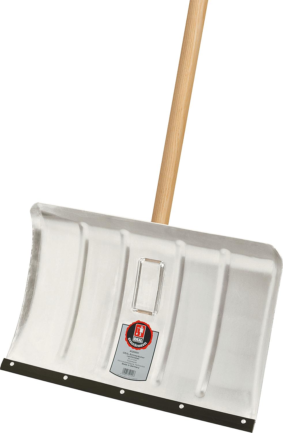 Ideal-Schneeräumer Leichtmetall 50cm breit,Flüsterkante, Hartholzstiel