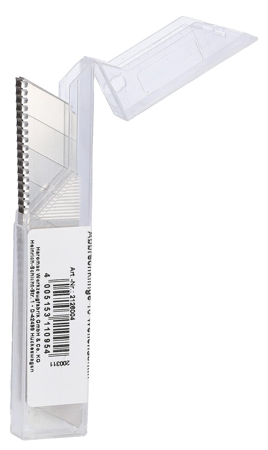 Replacement serrated blades for utility knives, blade width (mm): 18, pack size = 10 pieces