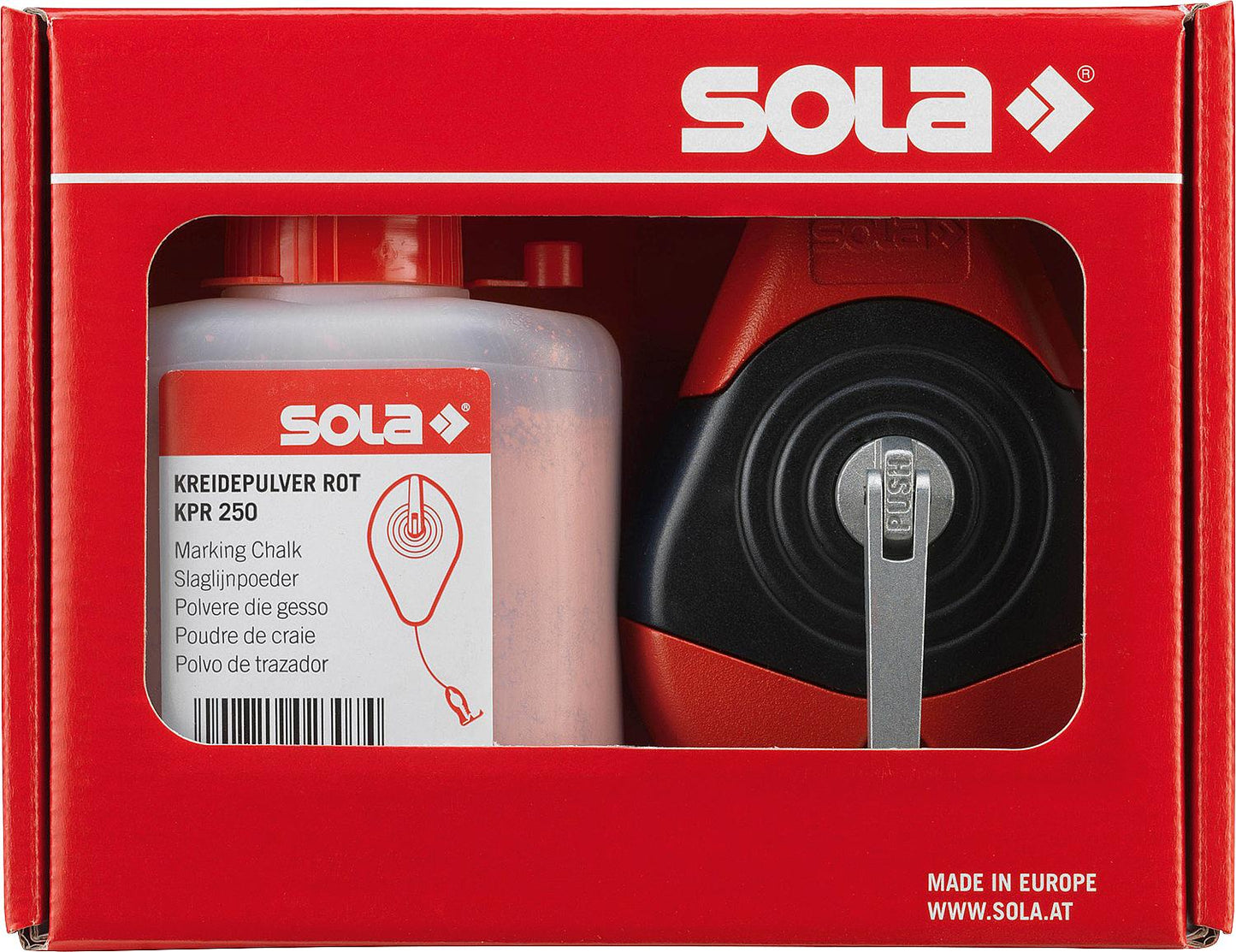 Chalk line set Sola CLP 30, with blue chalk